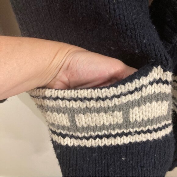 SUPERDRY CO Sz L Knitwear Collection Wool Blend Belted Pockets Cardigan - Picture 5 of 11